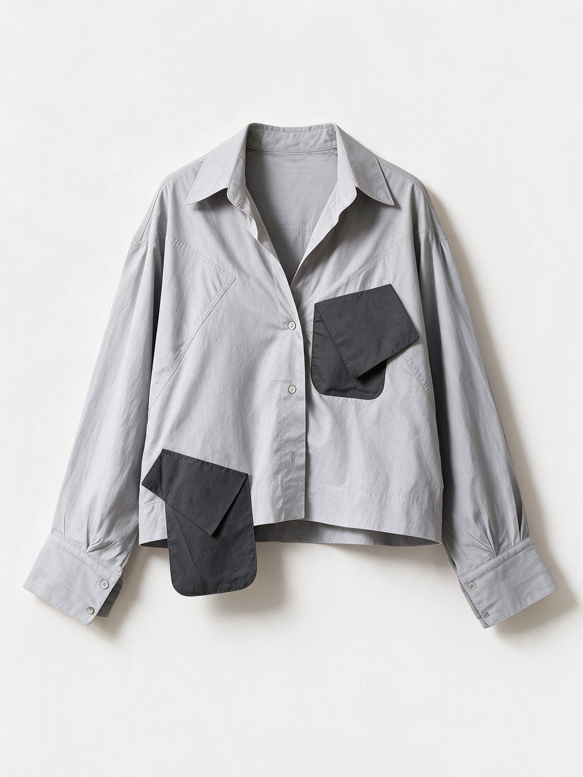 Breeze Poplin Açik Gri Gömlek