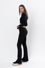 Black Slit Pants