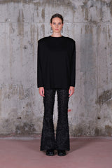 Black Oversize Tshirt With Pads