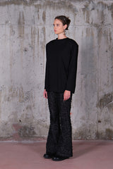 Black Oversize Tshirt With Pads