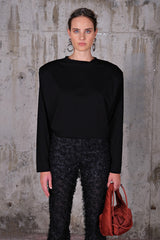 Black Oversize Tshirt With Pads