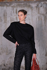 Black Oversize Tshirt With Pads