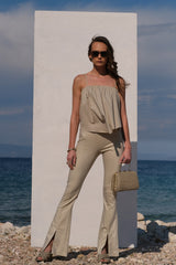 Linen Strapless Blouse