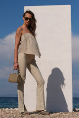 Linen Strapless Blouse