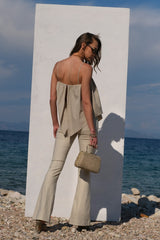 Linen Strapless Blouse