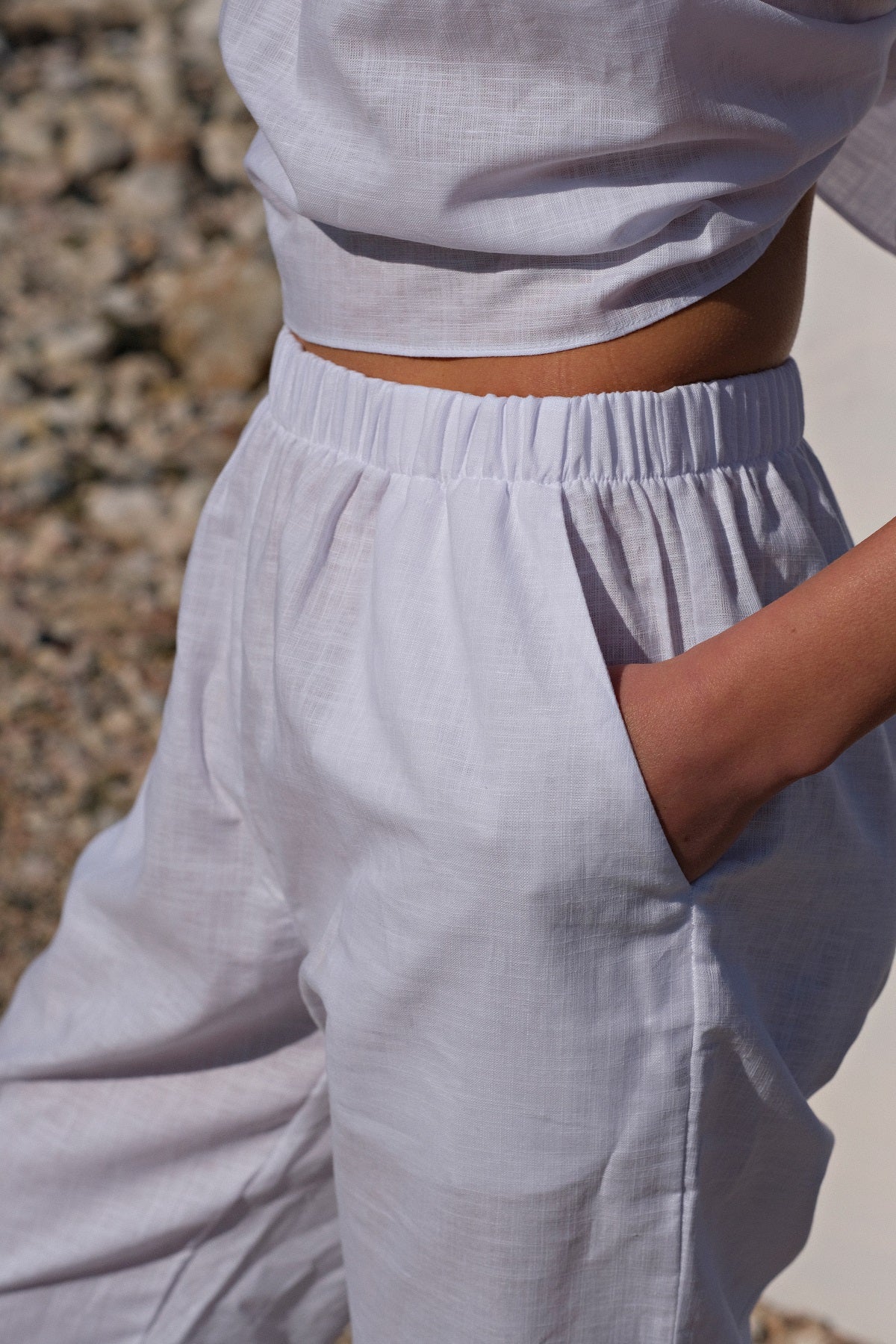 Linen White Pants