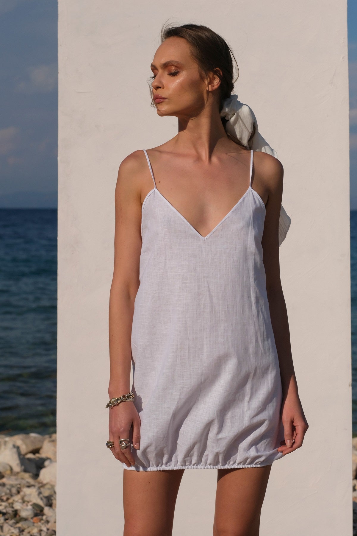 White Linen Dress