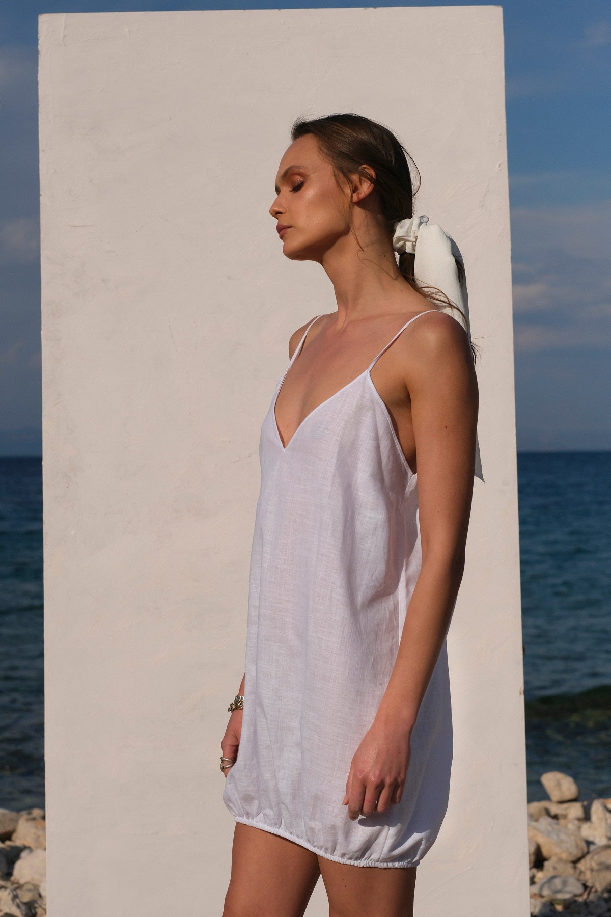 White Linen Dress