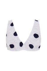 Navy dot lea Top