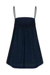 Navy grid lea