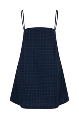Navy grid lea